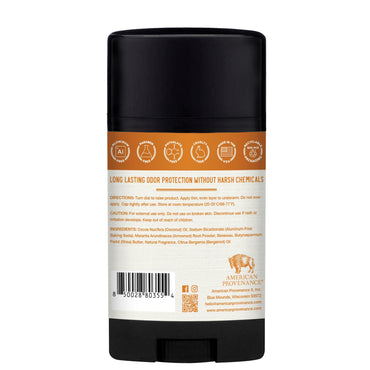 American Provenance All Natural Deodorant for Men - Aluminum Free Deodorant for Men that Lasts All Day - Made in the USA with Essential Oils & Cruelty Free - Sandalwood & Bergamot (1 Pack)