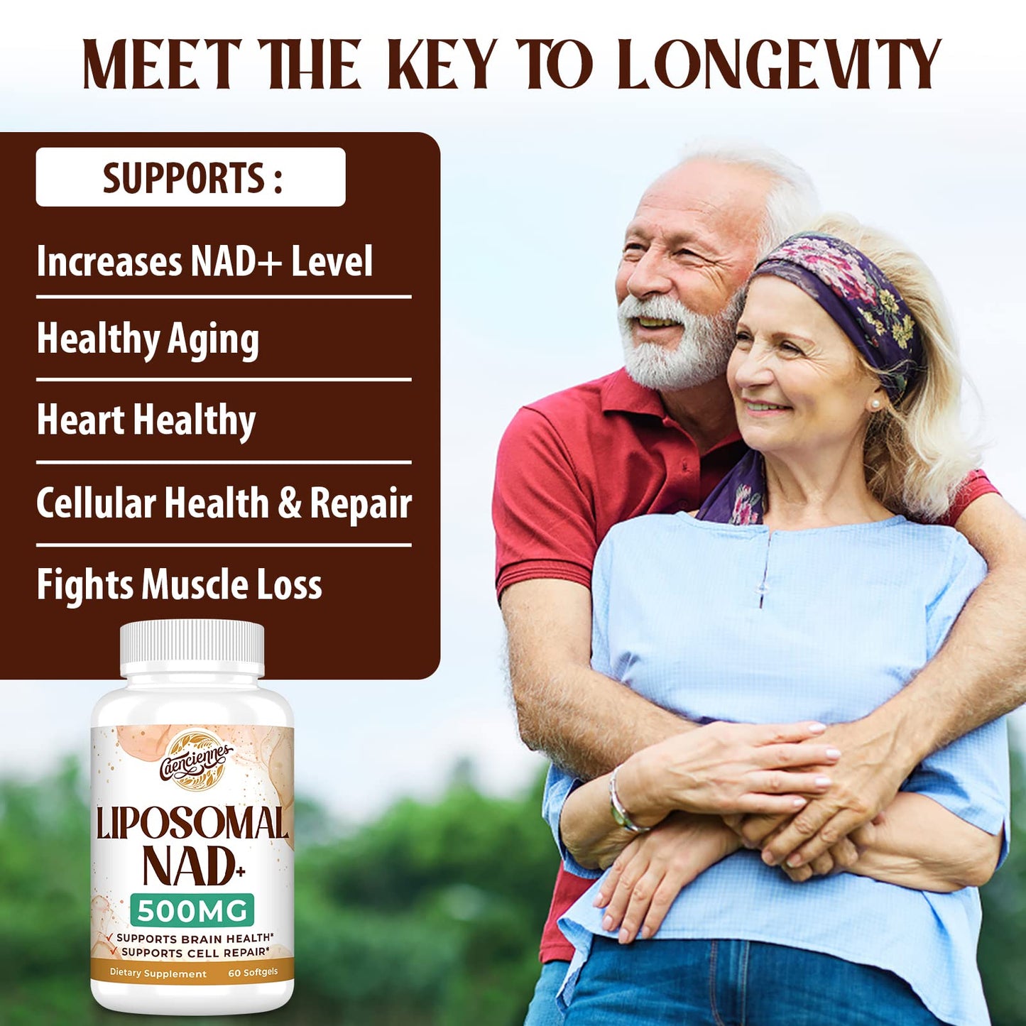 Liposomal NAD+ 500 MG Supplement, True NAD Plus Supplement, Superior Absorption, Boost NAD+ More Efficient Than Nicotinamide Riboside for Cellular Energy, Healthy Aging, 60 Serving