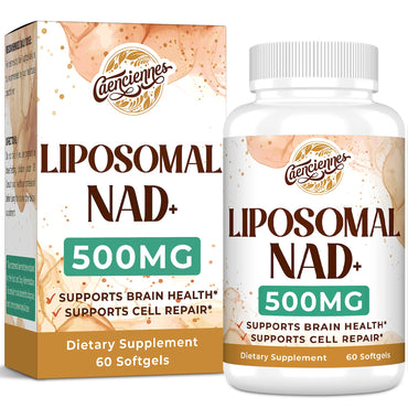 Liposomal NAD+ 500 MG Supplement, True NAD Plus Supplement, Superior Absorption, Boost NAD+ More Efficient Than Nicotinamide Riboside for Cellular Energy, Healthy Aging, 60 Serving