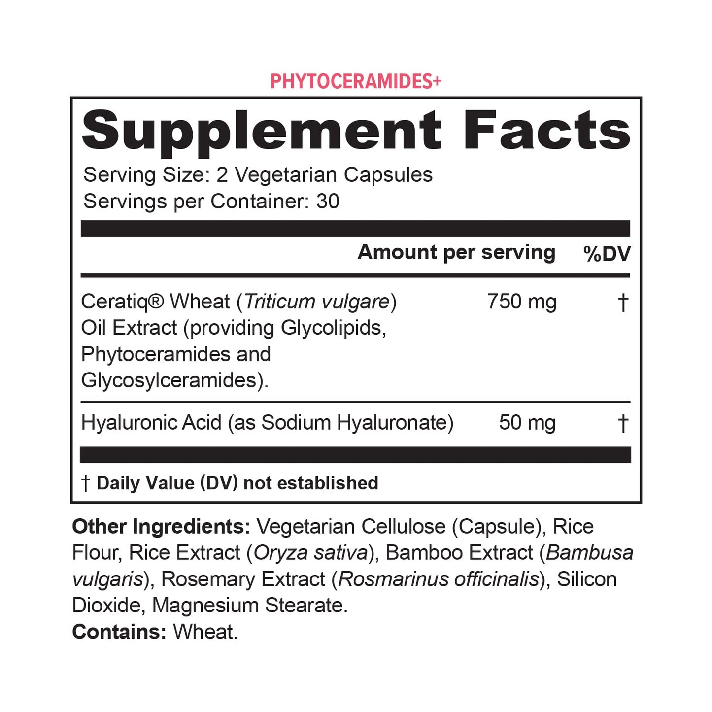 Hydrating Anti Aging Phytoceramides Supplement - Clinically Proven Ceratiq Ceramides with Hyaluronic Acid 700mg - Skin Barrier Repair Itchy Dry Skin Supplement for Women
