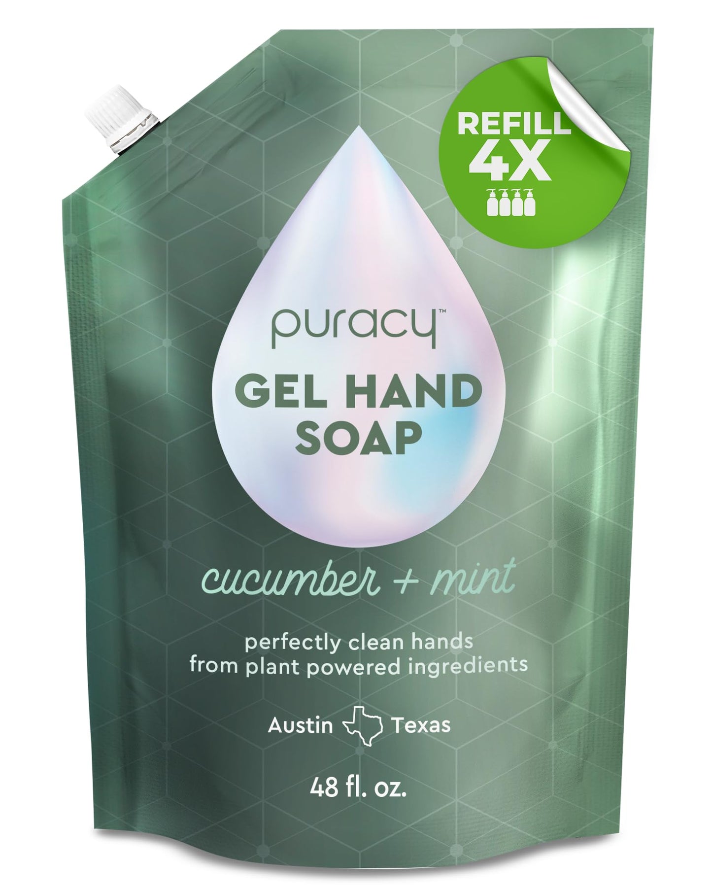 Puracy Organic Hand Soap, Professional Hand Washers We've All Become, Moisturizing Natural Gel Hand Wash Soap, Liquid Hand Soap Refills for Soft Skin (Refill Cucumber & Mint, 48 Ounce)