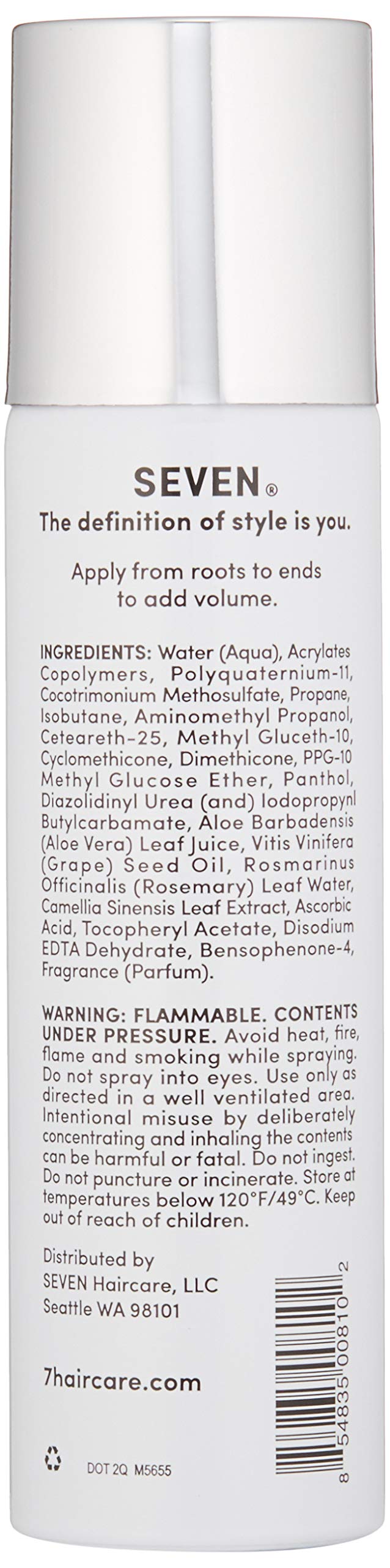 SEVEN Cubica Hair Mousse for Curly Hair, Wavy, Fine, Braids, Curls, Volumizing Silicone Free Mousse Foam for Frizz Control, Cruelty Free, Made in USA, 5.7 oz