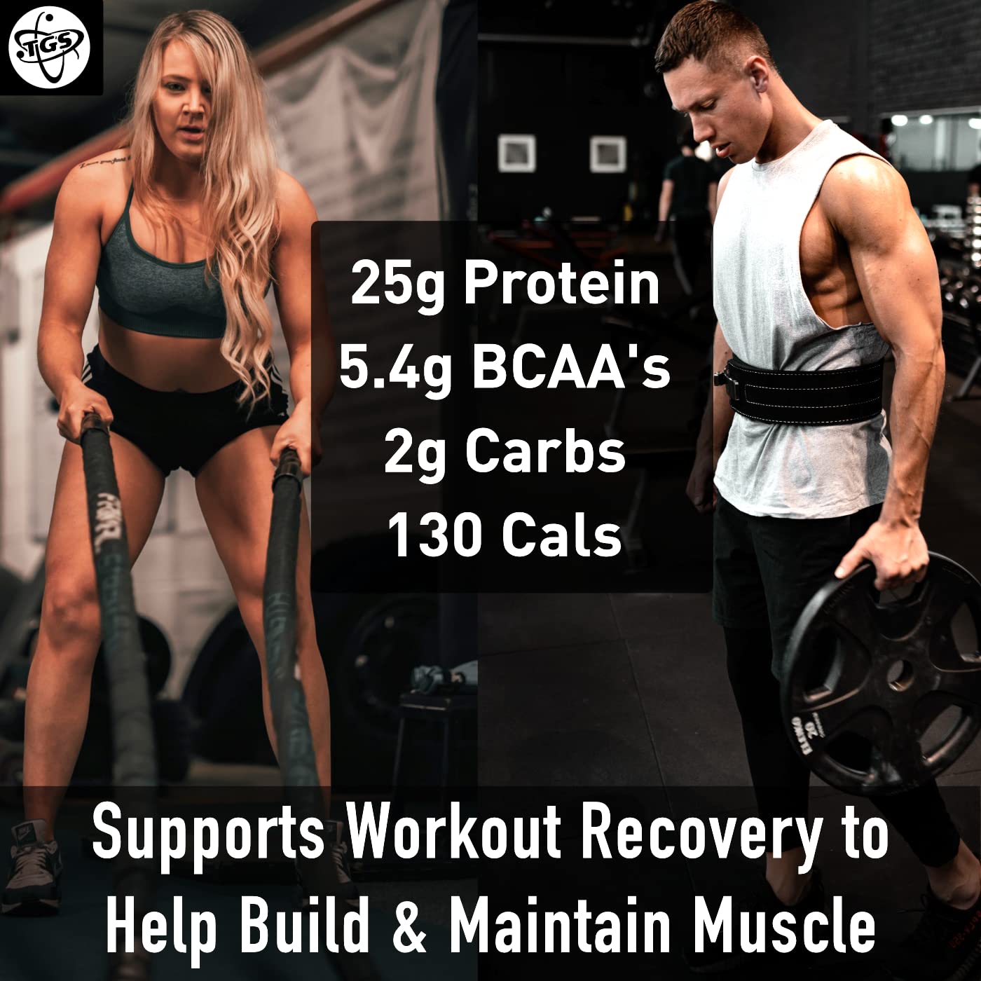 TGS Nutrition Whey Protein Powder Unflavored, Unsweetened, Keto Friendly - Low Carb, Low Calorie, No Soy, Made in USA