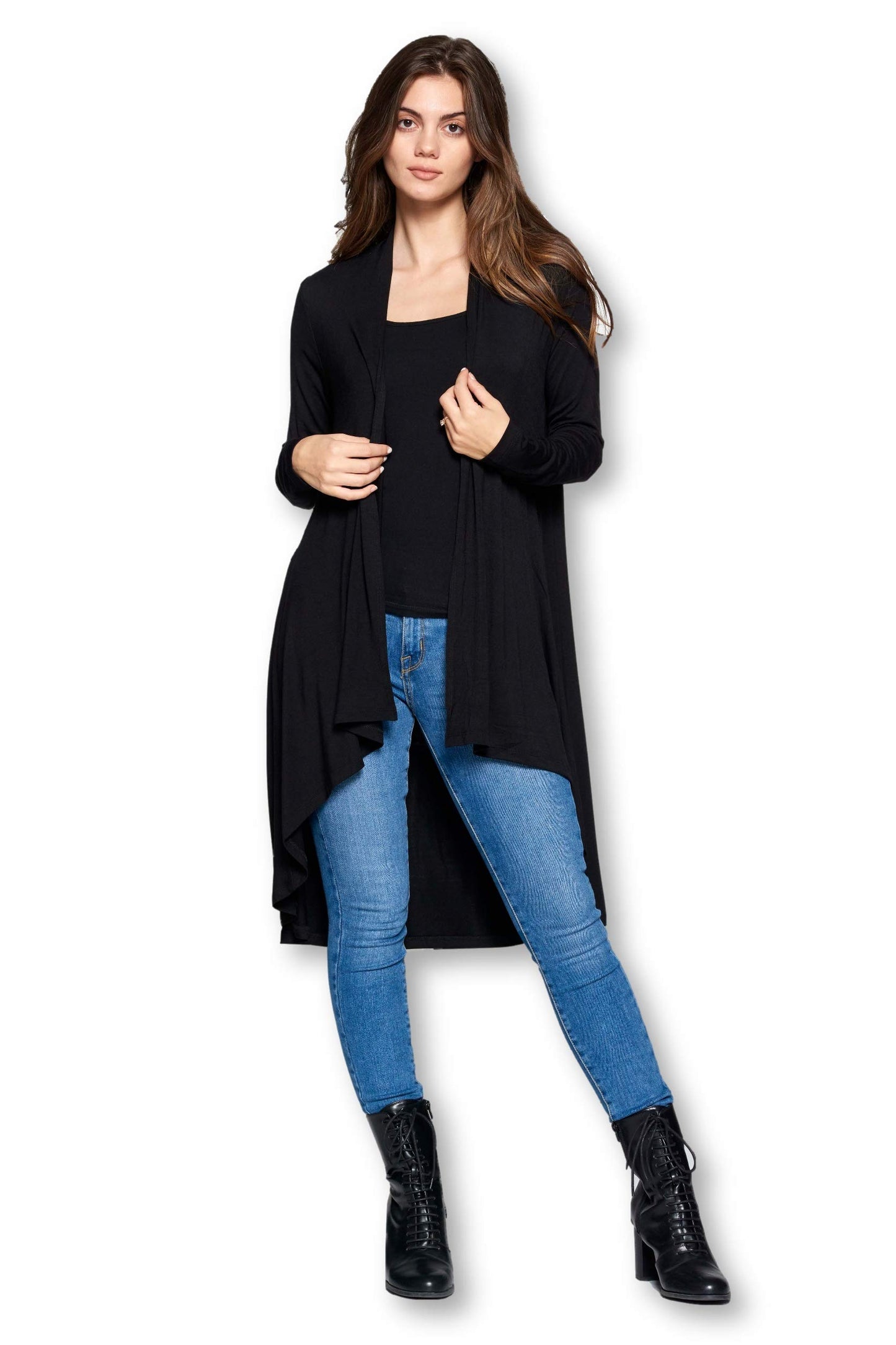 Women Long Duster Maxi Softest Open Front Casual Flowy Viscose Made from Bamboo Cardigan