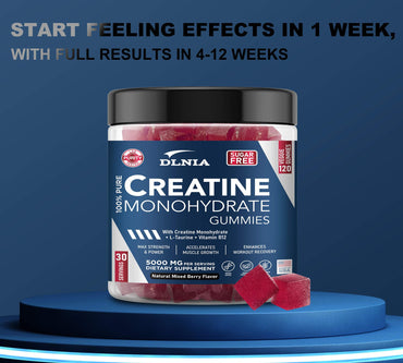 120 Creatine Monohydrate Gummies for Men & Women, Vegan-Friendly, Sugar-Free, & Tasty Chewables - Instantized Creatine Gummies for Enhanced Muscles Growth, Recovery, & Performance