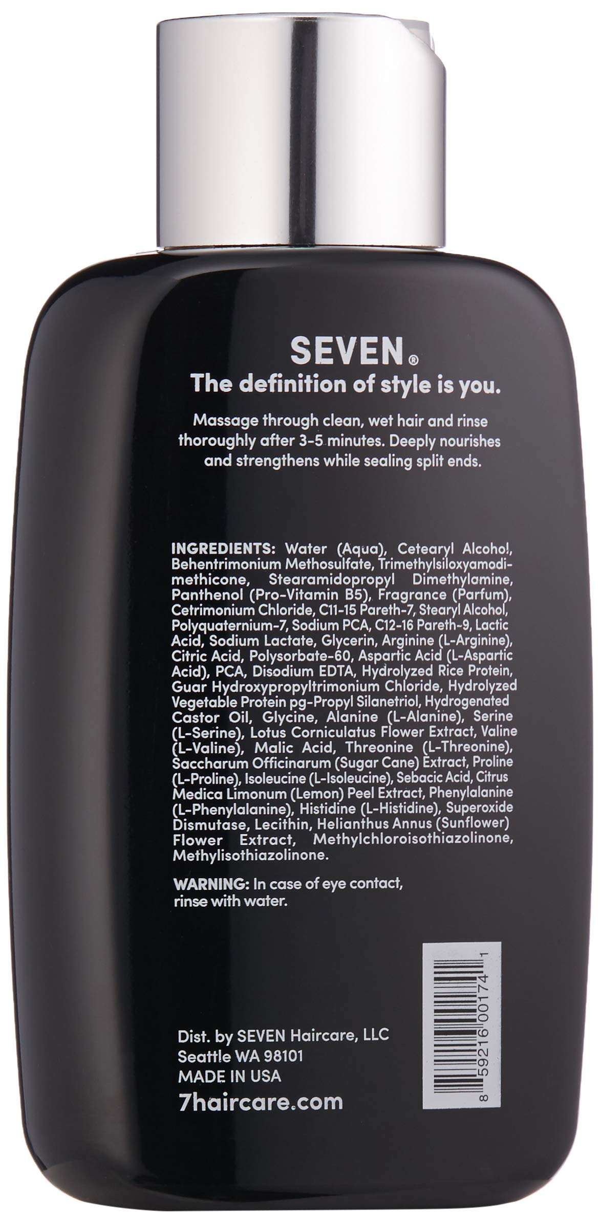 SEVEN Haircare KENTE BOND Conditioner for Split Ends + Damaged Hair, Sulfate Free, Cruelty Free with Amino Acid Complex, Guar Gum & Pro Vitamin B5 for Men & Women, Made in USA, 10 oz