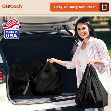 Glotoch 1000 Count Plastic T-shirt Bags Black, 11.5" x 6.5" x 21" Grocery Bags with Handles for Restaurant, Retail, Grocery Store, Takeout, Convenience Stores, Shopping Bag in Bulk