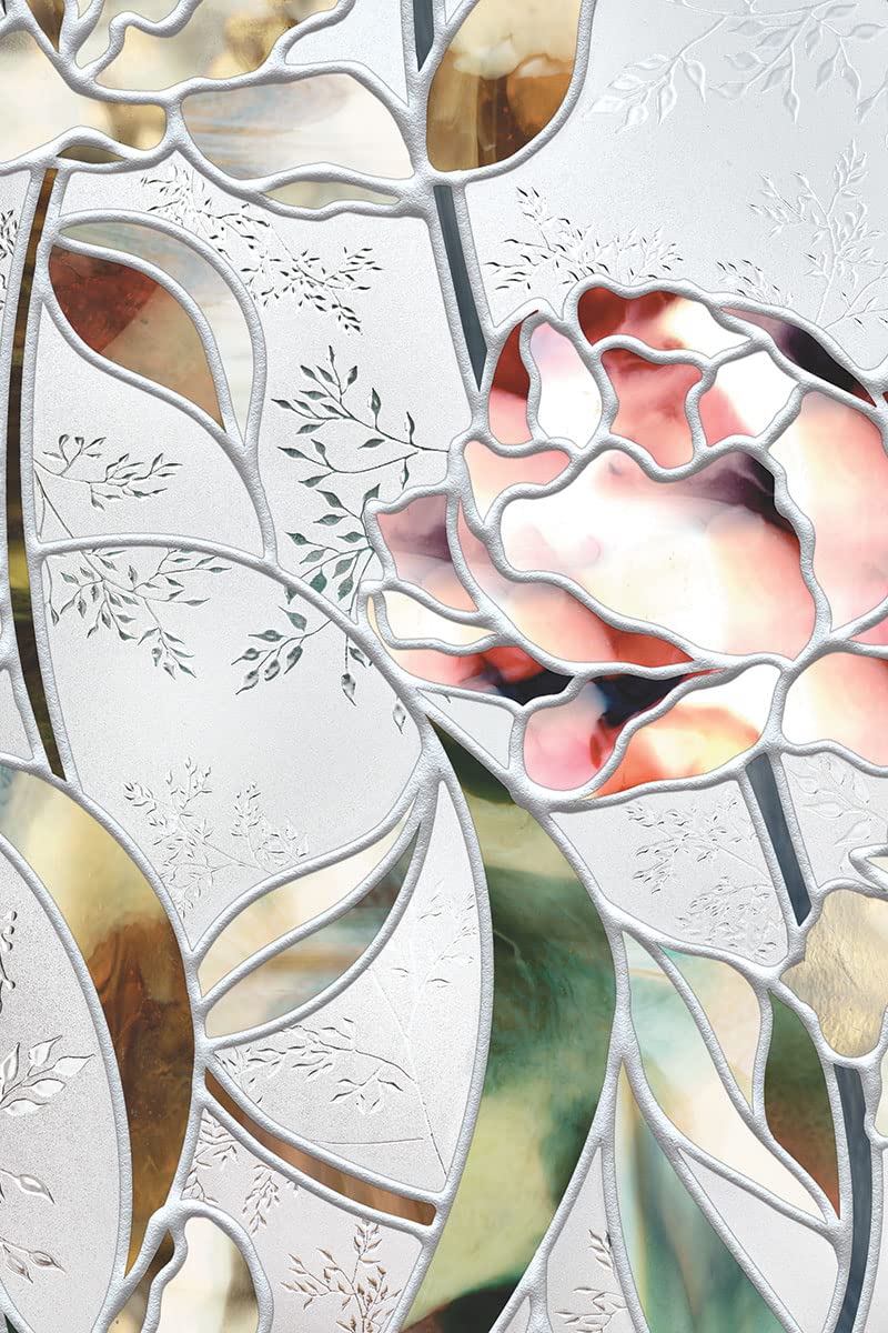 Artscape | Privacy Window Film with Vibrant Colored Pattern | Non-Adhesive & UV Protection | Easy to Apply & Removable | 24 x 36 Inches | Made in USA