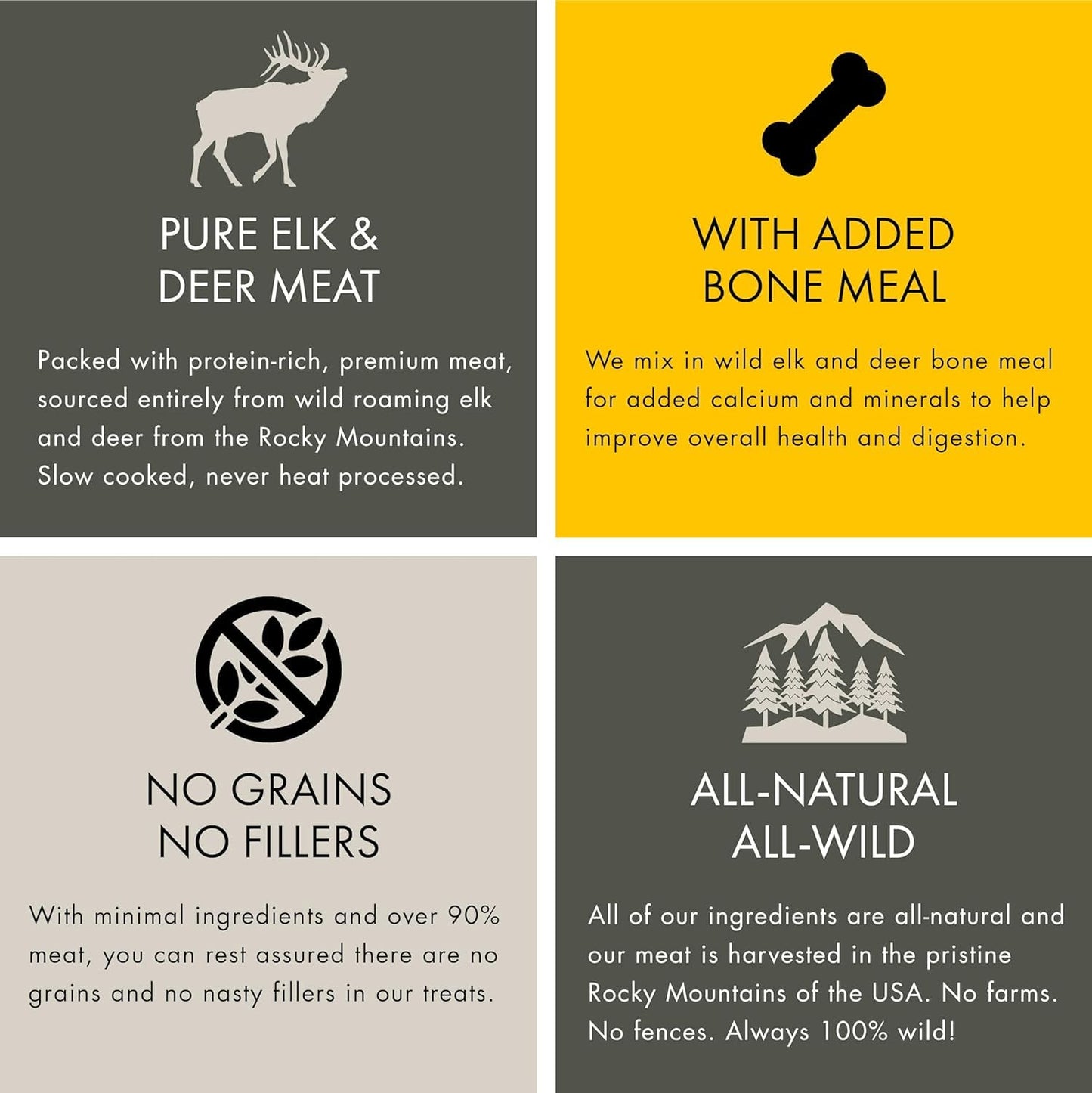 MOUNTAIN WILD Training Treats for Dogs & Puppies – Elk & Venison Protein Puppy & Dog Treat – High Value, All-Natural, No Fillers, Grain-Free, No Artificial Preservatives – 4oz, 1 Bag