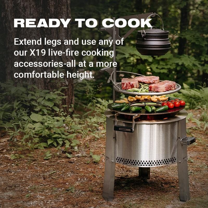 Breeo Smokeless FIrePit (Y Series - Stainless Steel) | 21 inch Portable Smokeless Fire Pit for Outside | 31 Pounds | Ideal for Families Compatible with Wide Range of Breeo Accessories
