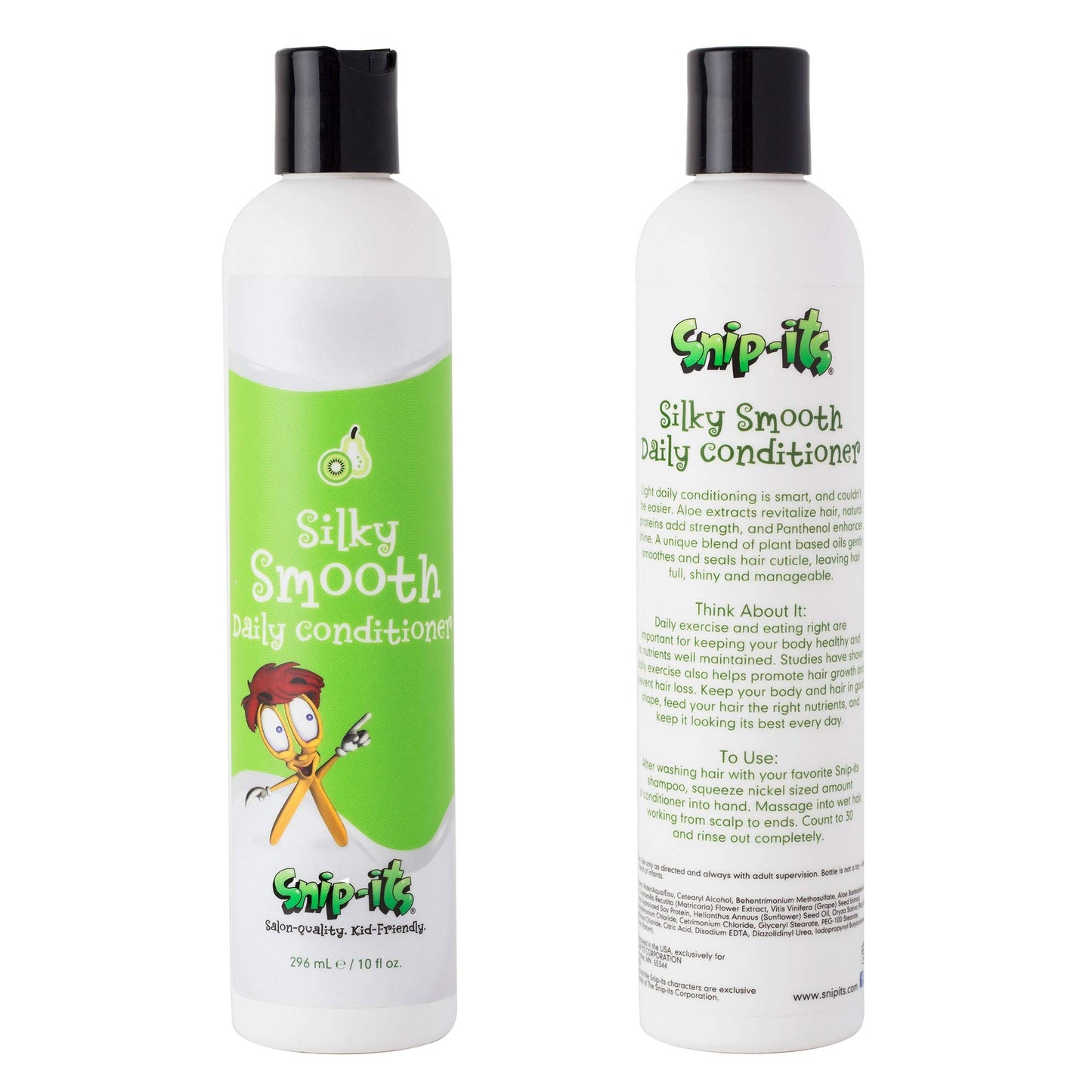 Snip-its Silky Smooth Natural Hair Conditioner for Kids 10 oz | Moisturize and Restore Hair- Leave Hair Feeling Light and Tangle Free - All Natural and Made in the USA| Salon Quality. Kid Friendly.