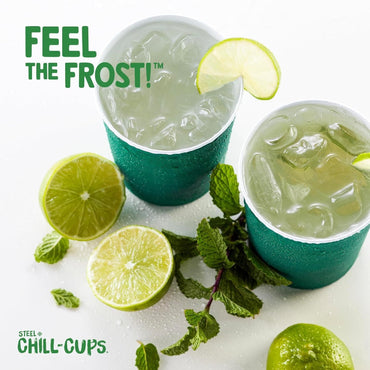 Steel Chill Cups 16 oz. Party Cups, Perfect for Cold Drinks, Sturdy & Durable, Disposable and 100% Recyclable, Made in USA