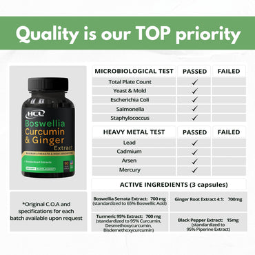 Boswellia Curcumin Ginger Extracts Supplement – Strong 95% Curcuminoids Natural Support Pills for Mobility & Flexibility – Extra Strength Boswelia with Turmeric Curcumin Organic Ginger Supplement