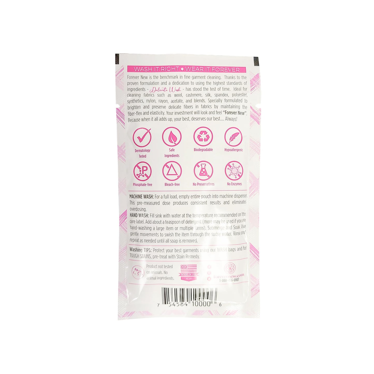 FOREVER NEW Granular Detergent Powder - Delicate Laundry Care Wash - Original Scented, 1 oz Travel Packets x10