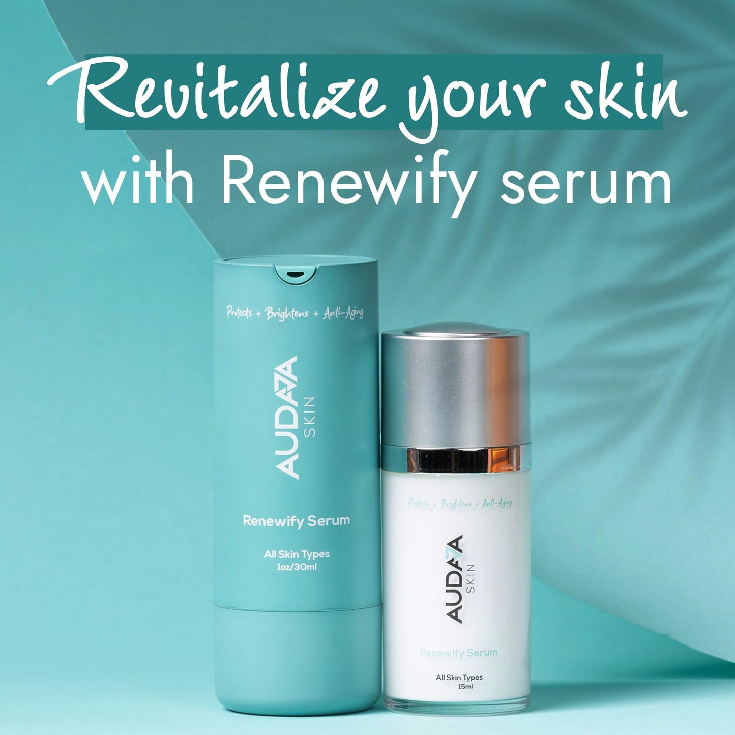 AUDAJA Renewify 18% Vitamin C + CoQ10 Antioxidant Serum with Vitamin E & Ferulic Acid – Antioxidant, Anti-Aging, Plant-Based Skincare – Cruelty-Free, Made in USA, 1oz/30ml
