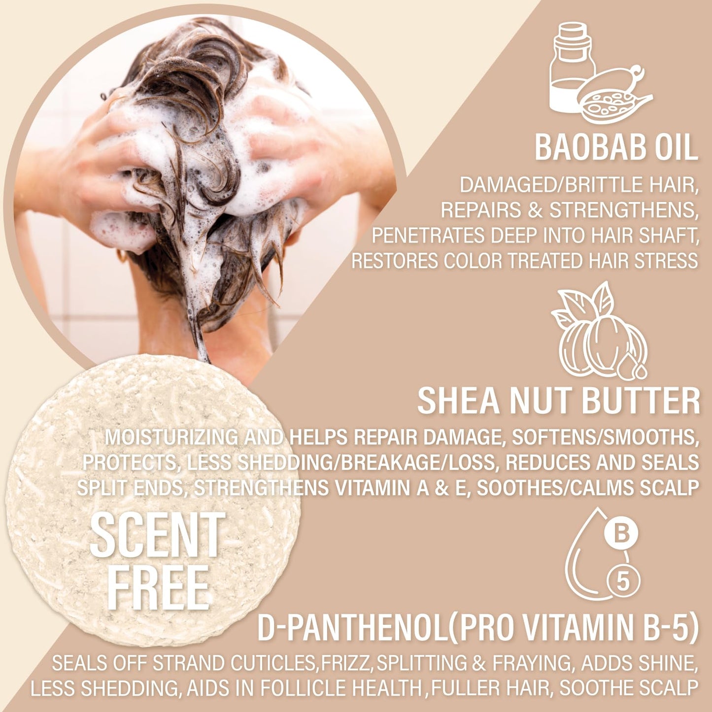 Luxiny Unscented Shampoo Bar for all hair types is Vegan, Sulfate Free and Made in USA. Get up to 60 Washes at Home or use as a Travel Shampoo. Great for strenghtening shampoo for sensitive skin.