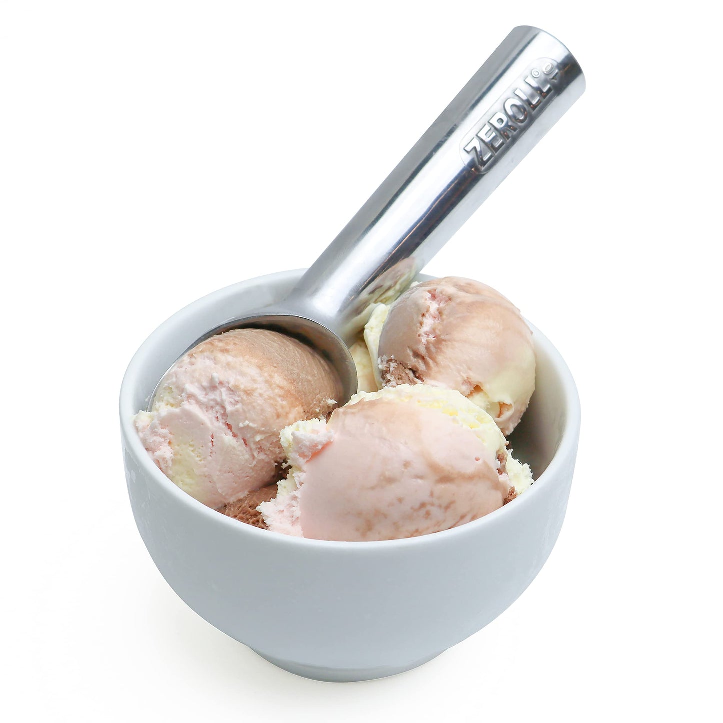 Zeroll Ice Cream Scoop with Unique Liquid Filled Heat Conductive Handle Simple One Piece Aluminum Design Easy Release Made in USA, 4-Ounce, Silver