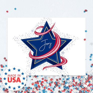 Patriotic USA Christmas New Years Cards / 24 Holiday Greeting Notecards And Envelopes/Four Seasonal American Designs/Made In The USA