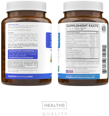 Thyroid Support with Iodine - 120 Capsules (Non-GMO) Improve Your Energy - Ashwagandha Root, Zinc, Selenium, Vitamin B12 Complex - Thyroid Health Supplement for Women and for Men - 60 Day Supply