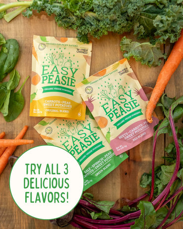 EasyPeasie Organic Veggie Powder Blends for Kids and Picky Eaters | Natural Vegetable Powder Supplement for Meals and Smoothies (Original 5oz Pouch)