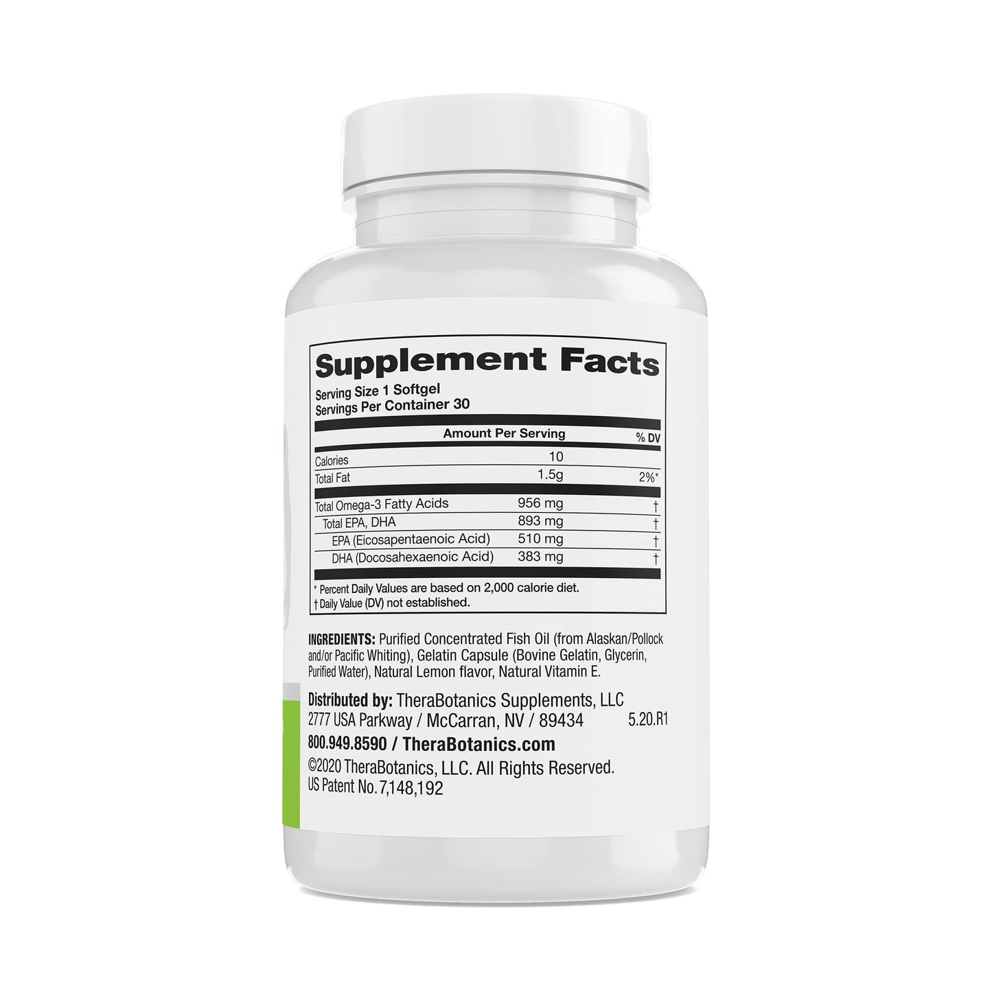 Therabotanics Perfect Omega Fish Oil Supplement EPA & DHA – High Absorption, Concentrated Omega 3 for Heart, Brain, Eye, & Metabolic Health - Alaskan Fish Oil Softgels - 30 Count (Pack of 1)