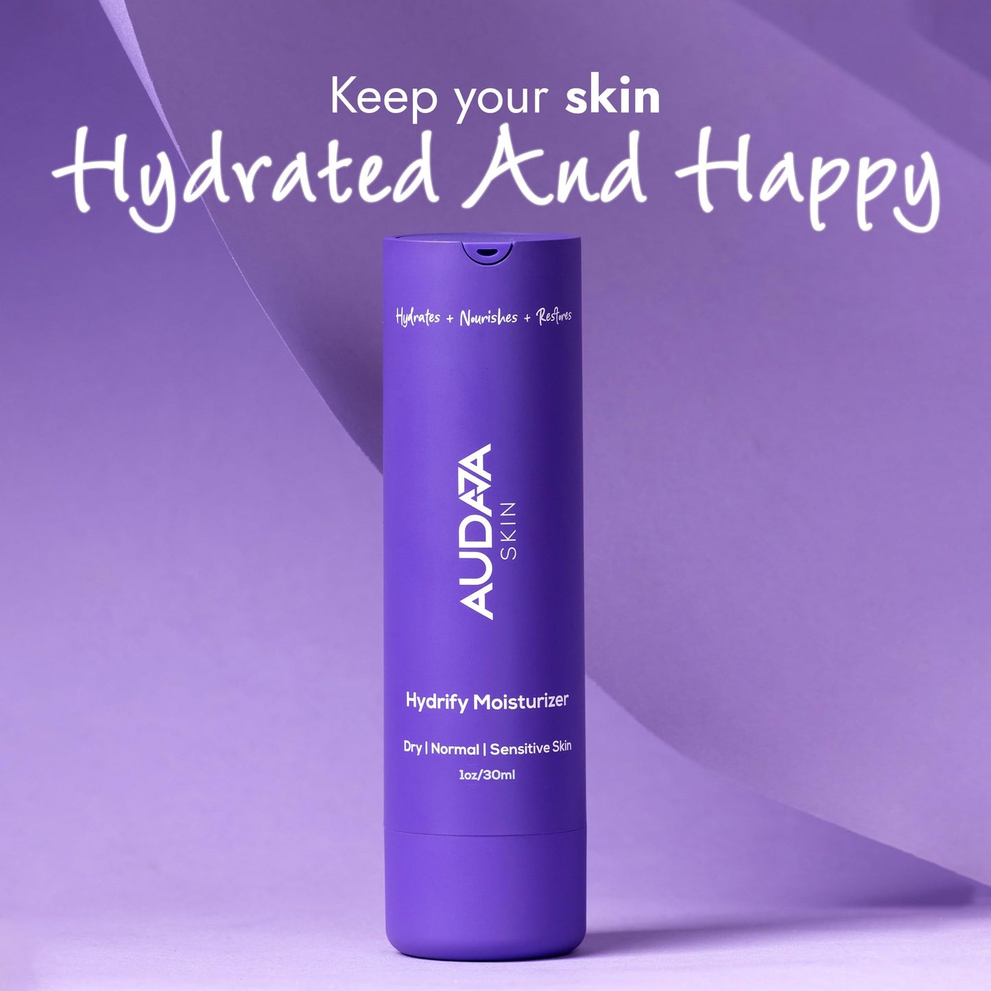 AUDAJA Hydrify Anti-Aging Moisturizer with Green Tea Extract, Apple Stem Cell, Lupinus Albus, Jojoba Oil & Chlorella – Hydrating Face Cream for Fine Lines & Wrinkles – Made in USA, Cruelty-Free
