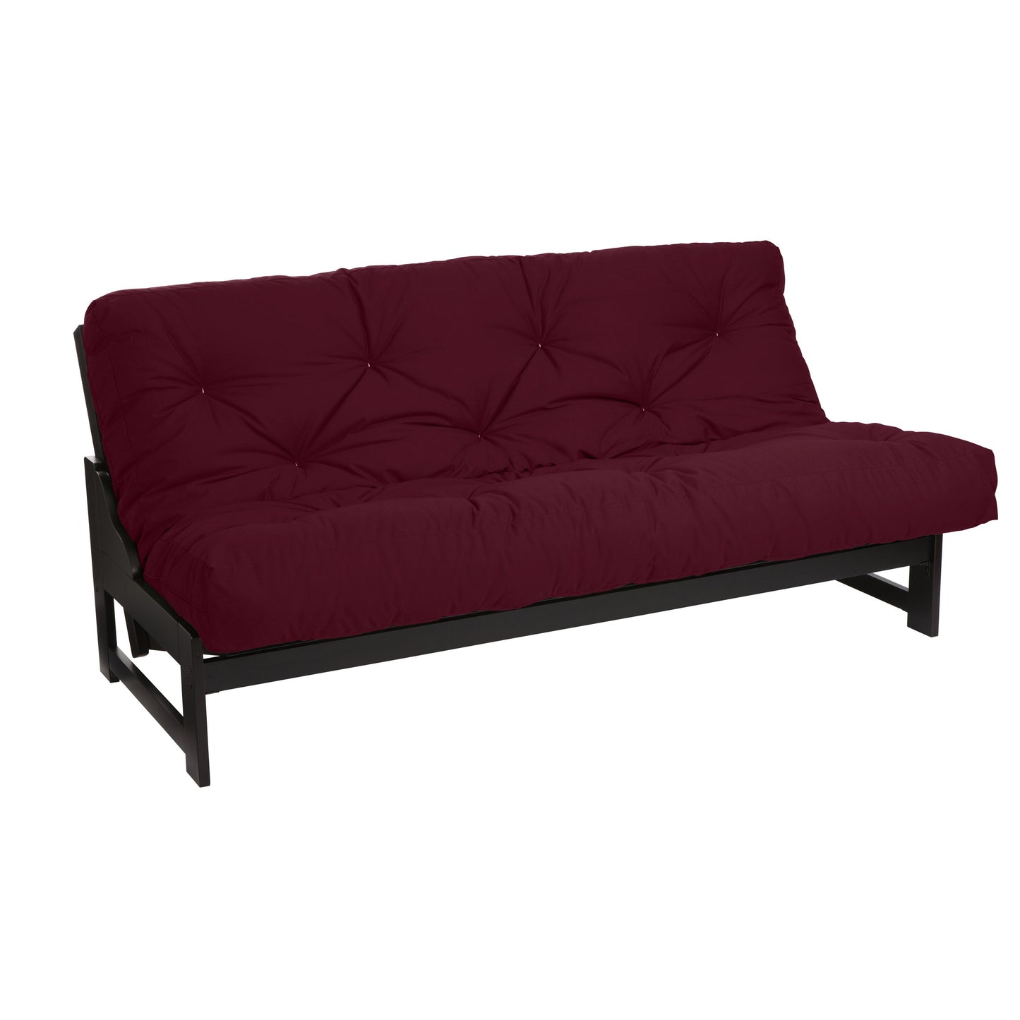 Mozaic Full Size 8-inch Cotton Twill Gel Memory Foam Futon Mattress, Burgundy