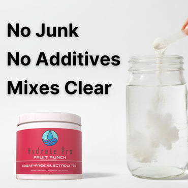 Hydrate Pro Clinical-Grade Electrolyte Powder | 1000mg High-Sodium Formula | POTS & Dysautonomia Support | Sugar-Free | 45 Servings (Fruit Punch)