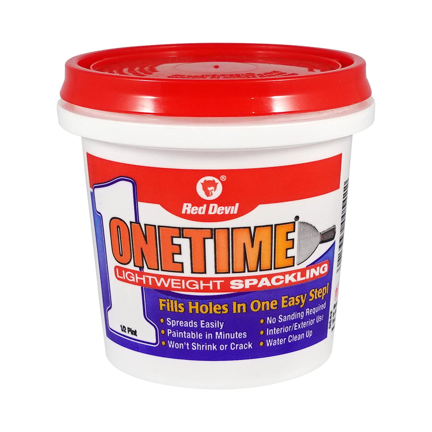 Red Devil ONETIME Lightweight Spackle Wall Repair, Spackling for Holes Drywall, Made in USA