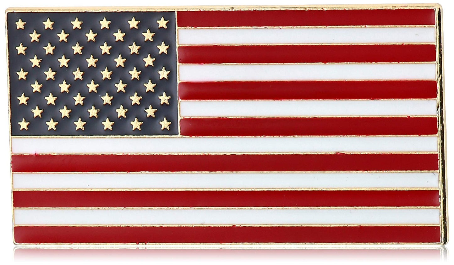Authentic Official American Flag Enamel Lapel Pin Proudly Made In USA Gold Lapel Pin