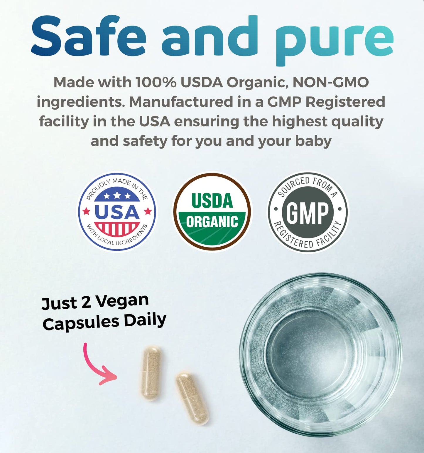 USDA Organic Lactation Supplement - Increase Milk Supply with Herbal Breastfeeding Support - Aid for Mothers - Organic: Fenugreek Seed, Fennel & Milk Thistle - 60 Vegan Capsules (No Pills or Cookies)
