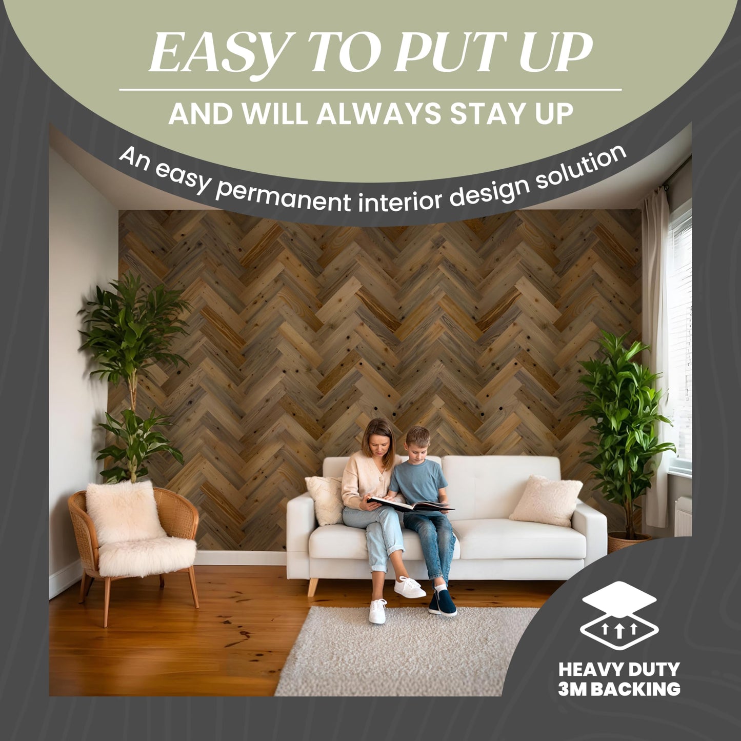 TIMBERCHiC 100% Wood Wall Planks - Made in USA - Peel-and-Stick Wall Panels for Interior Decor - DIY Adhesive Wall Panels, River Plank (3" x 10 Sq Ft)