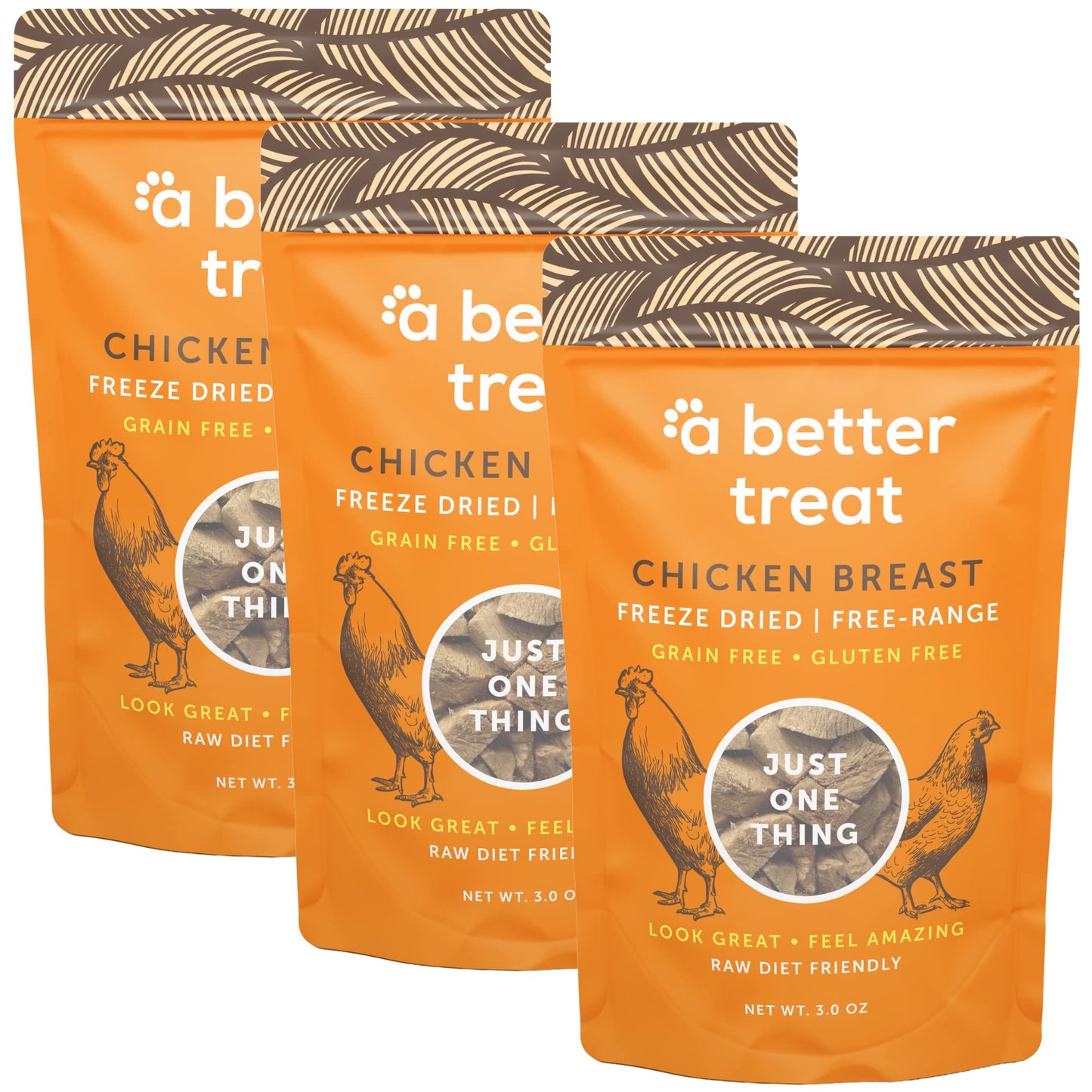 A Better Treat – Freeze Dried Chicken Breast Dog Treats, Free Range, Single Ingredient | Natural Healthy High Value | Gluten Free, Grain Free, High Protein, Diabetic Friendly | Made in The USA