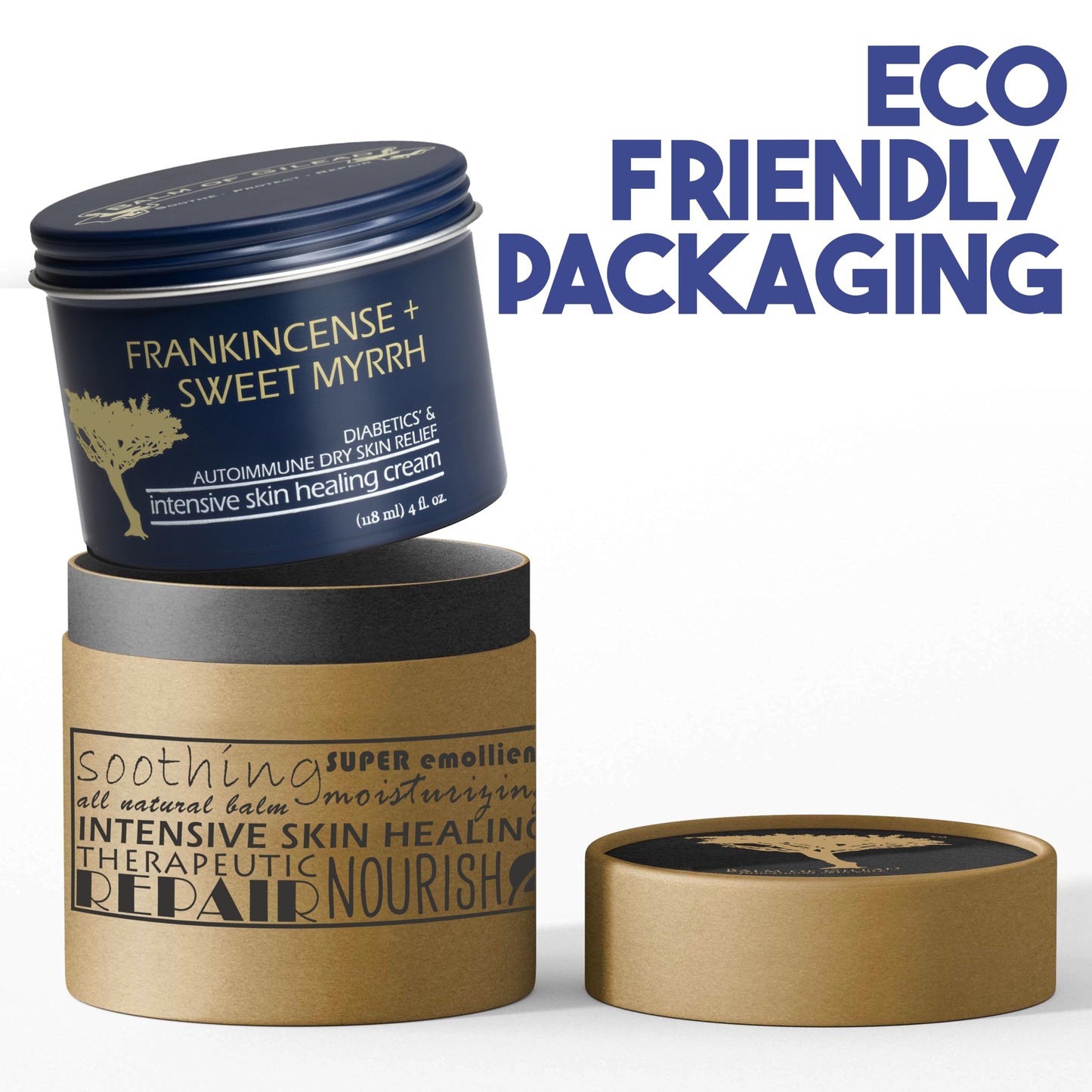 BALM OF GILEAD Foot Healing Cream β Frankincense & Sweet Myrrh Moisturizer for Sensitive Skin - Relieving Foot Therapy & Diabetic Skin Healing - Deeply Nourishing & Synergistic Cream