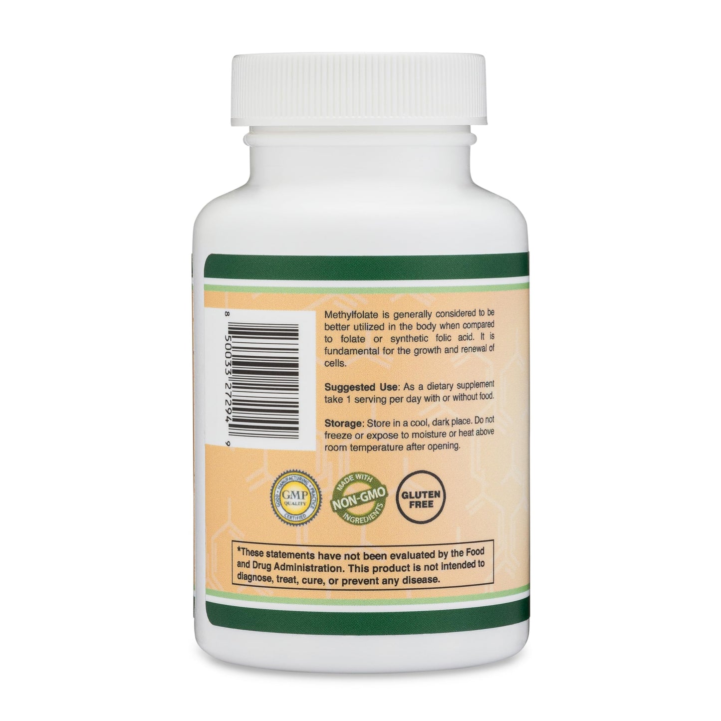 Methylfolate 1,000mcg, 120 Capsules (Third Party Tested Methyl Folate Supplement) Methylated Folate is a More Active Form of Folate Than Folic Acid (Non-GMO, Vegan Safe) by Double Wood