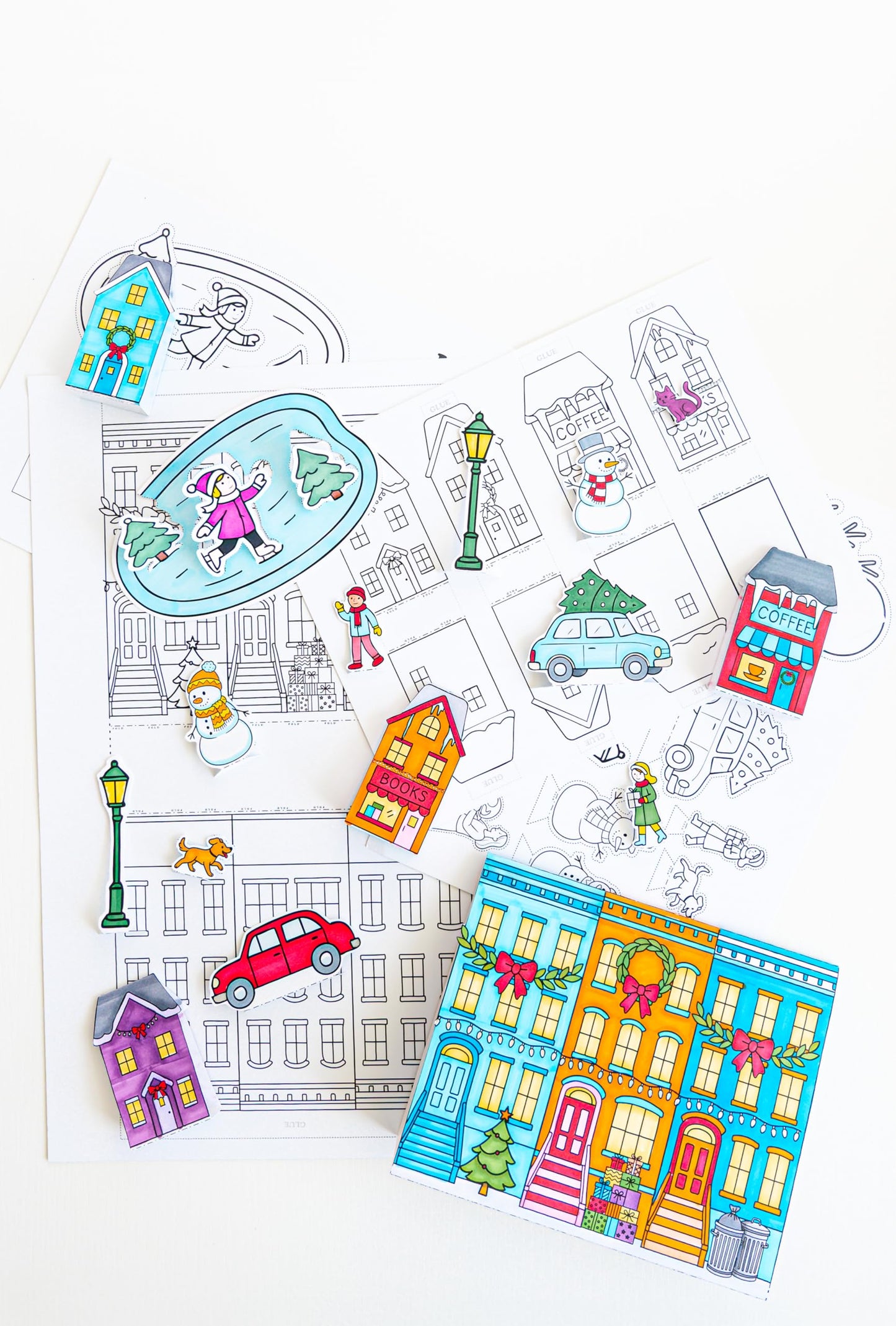 A Brighter Year Color-Your-Own Winter Village: