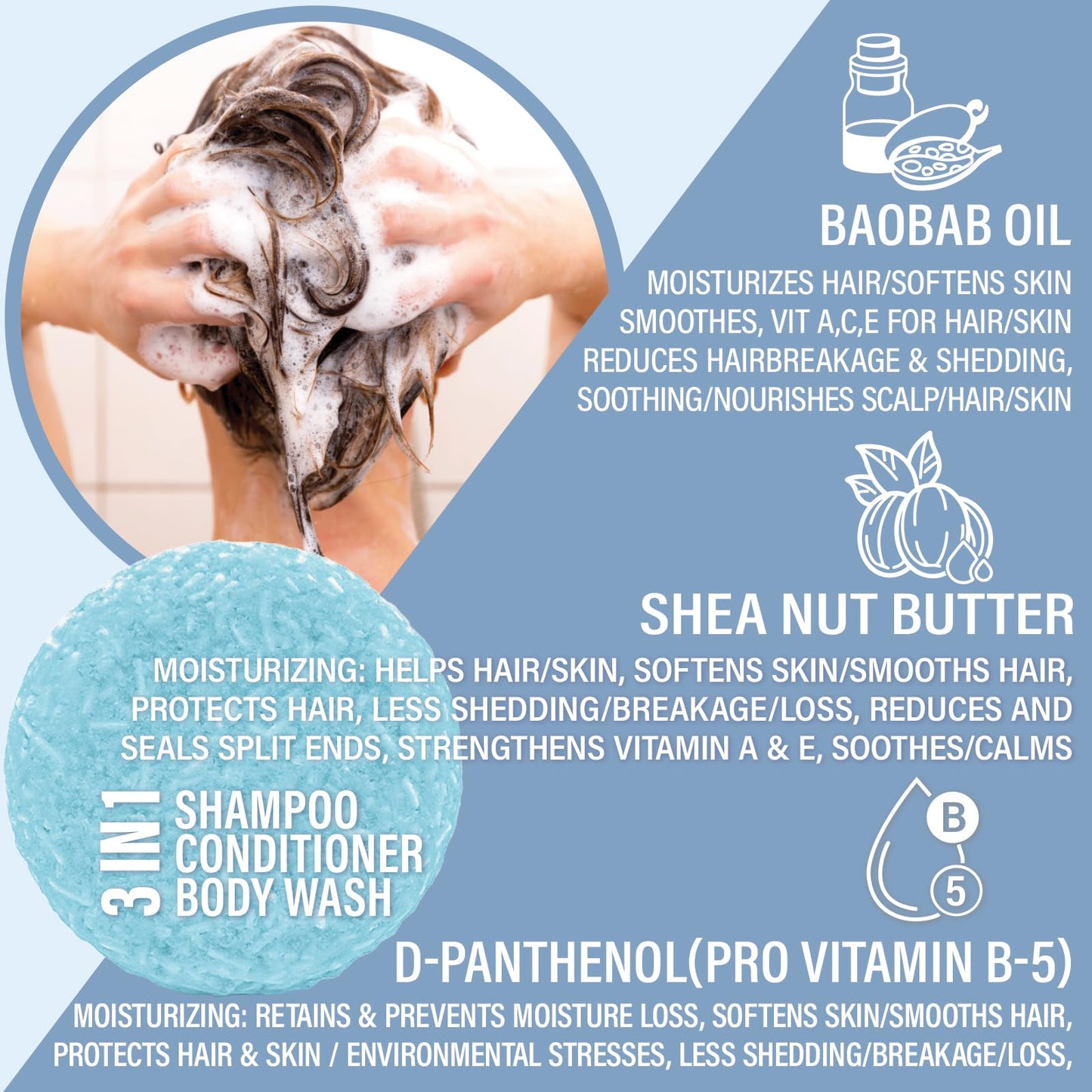 Luxiny Travel Shampoo and Conditioner Bar - Plant-Based, Multipurpose, TSA Compliant, Eco-Friendly, Sulfate & Paraben-Free, Suitable for All Hair Types & Color-Treated Hair, 200 grams, Bay Rum Scent