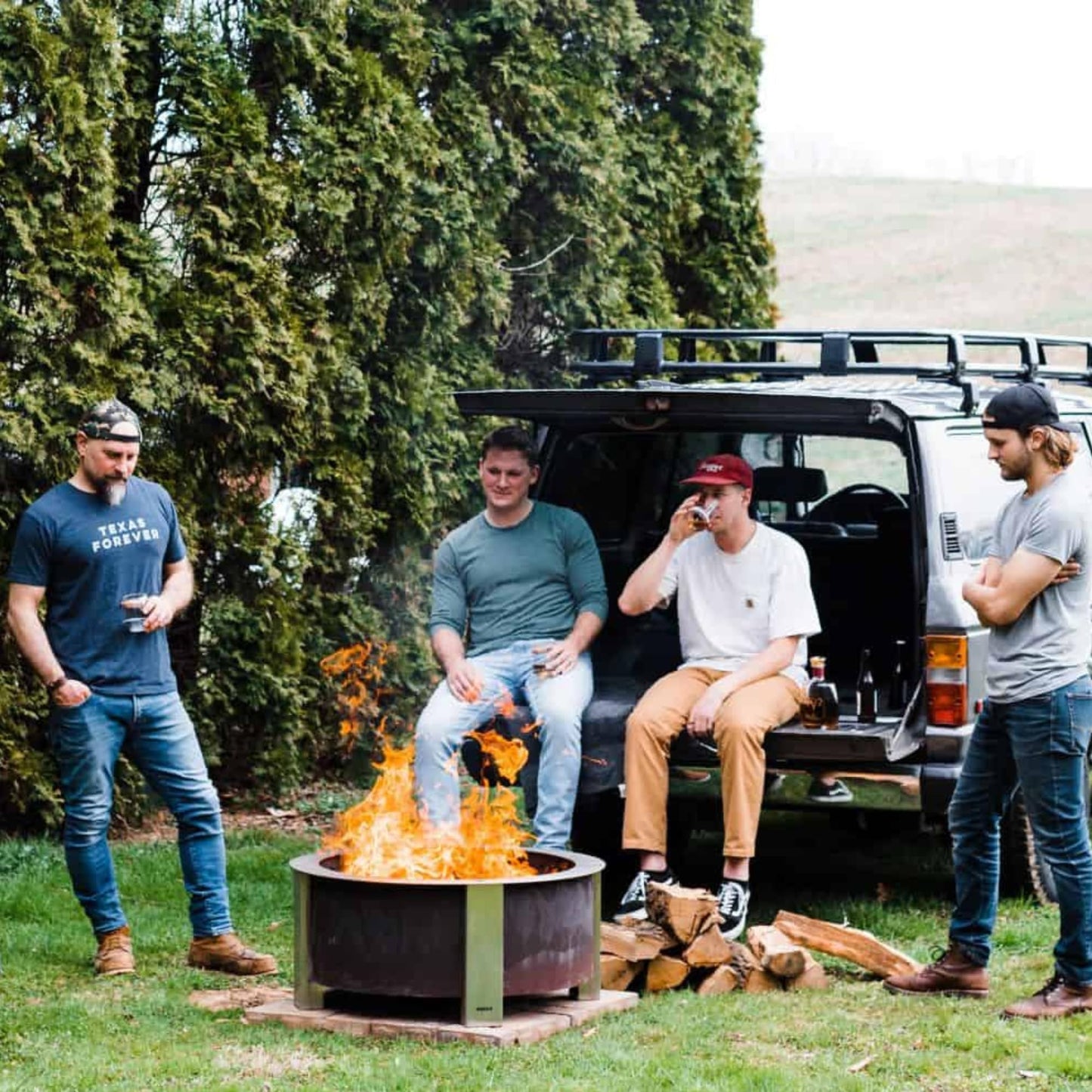 Breeo Smokeless FIrePit (X Series 30, Corten Steel) | 34.5 inch Smokeless Fire Pit for Outside | 94 Pounds | Ideal for Families Compatible with Wide Range of Breeo Accessories