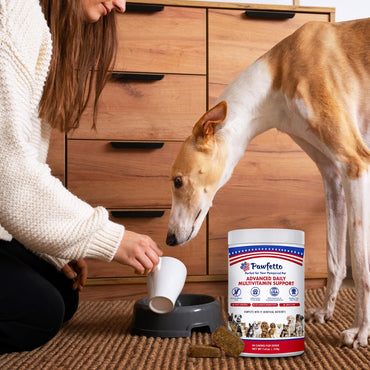 Pawfetto Advanced Daily Multivitamin Support for Dogs, Multi-Vitamin and Mineral Supplement with Essential Fatty Acids and Antioxidants, Vegetable Flavour, Perfect For Your Pampered Pet (60 Dog Chews)