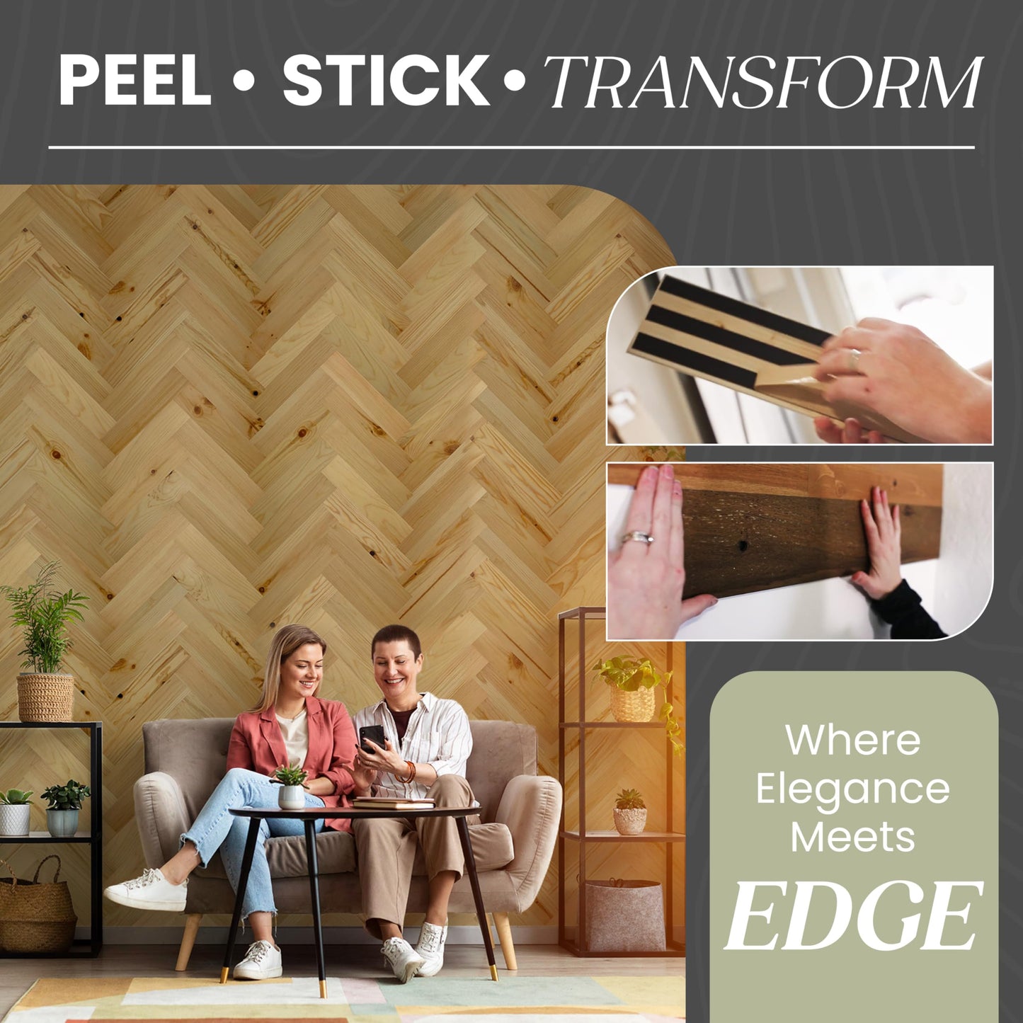 TIMBERCHiC 100% Wood Wall Planks - Made in USA - Peel-and-Stick Panels for Interior Decor - DIY Adhesive Wall Panels, Baxter Blonde (3" x 10 Sq Ft)