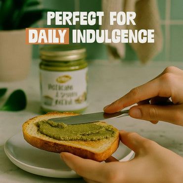 DORREL Pistachio & Sesame Halva Butter | Dairy-Free Vegan Spread | Made with 60% California Pistachios | Non-GMO | Kosher Pareve | Healthy Sweet & Savory Halva Spread (200g / 7.05oz)