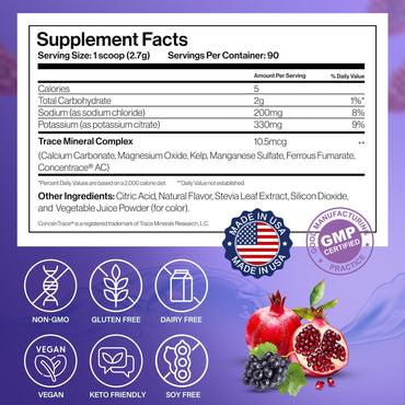 Dr. Price’s Electrolyte Mix | Sugar-Free Hydration Powder with 72+ Trace Minerals | No Sugar, Fast-Dissolving Electrolytes Powder Packets | Blueberry-Pomegranate, 90 Servings