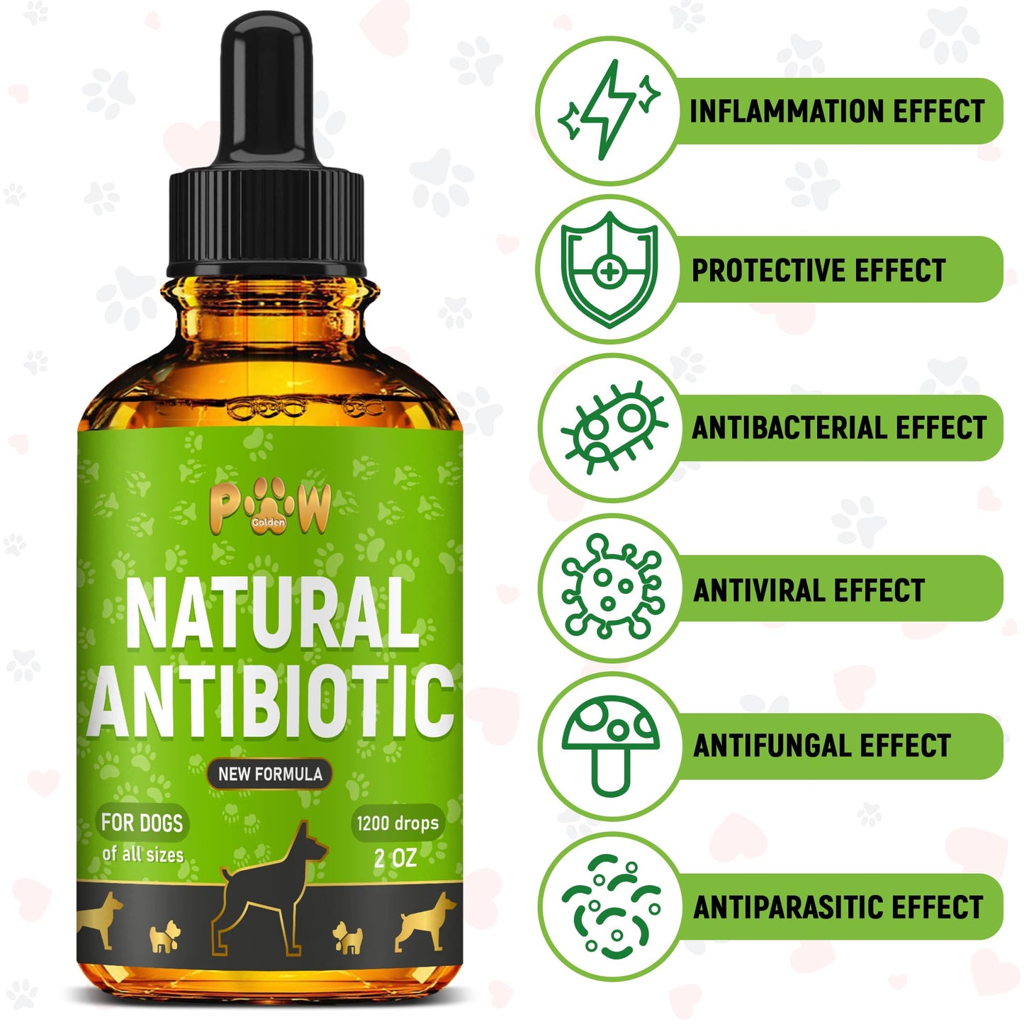 Dog Antibiotics for Infections, Cough, & Teeth Moments | Natural Antibiotics for Dogs with UTIs | Dog Allergy Relief & Canine Breath Treatment in 1 Bottle | Organic | 2 Oz