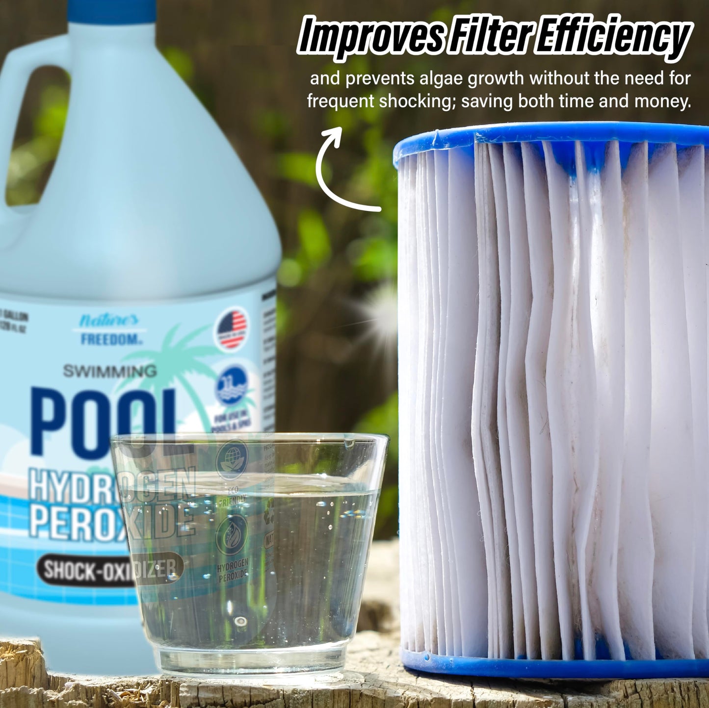 Nature's Freedom Hydrogen Peroxide Swimming Pool and Spa Non-Chlorine Shock-Oxidizer (1 Gallon)