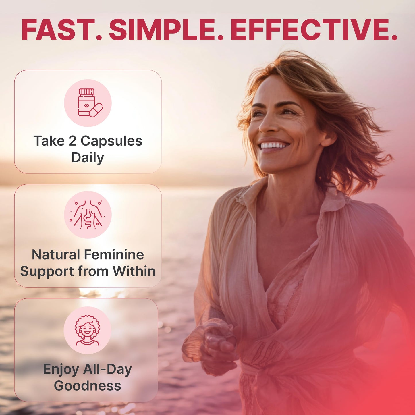 Eve's Cycle Vaginal Moisture + Tightening Supplement - Kacip Fatimah, Slippery Elm for Women, Manjakani for Vaginal Dryness - 60 Vegan Capsules - Made in USA
