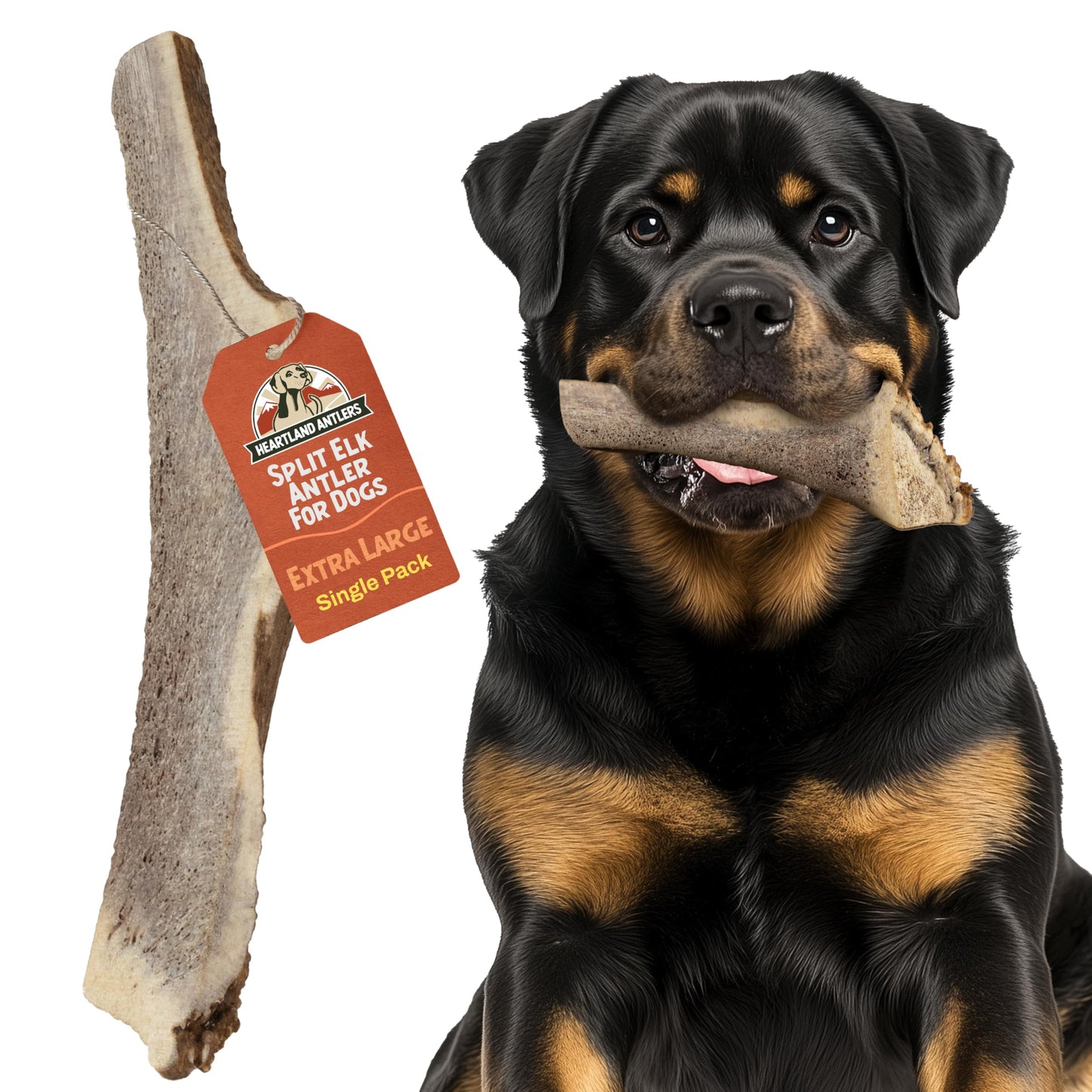 Heartland Elk Antlers for Dogs (Split Elk, 8+", X-Large, 1-Pack) – Grade A, Naturally Shed | Durable, Safe Chew for Aggressive Chewers & Puppies | Splinter-Free | USA Made | Veteran Owned