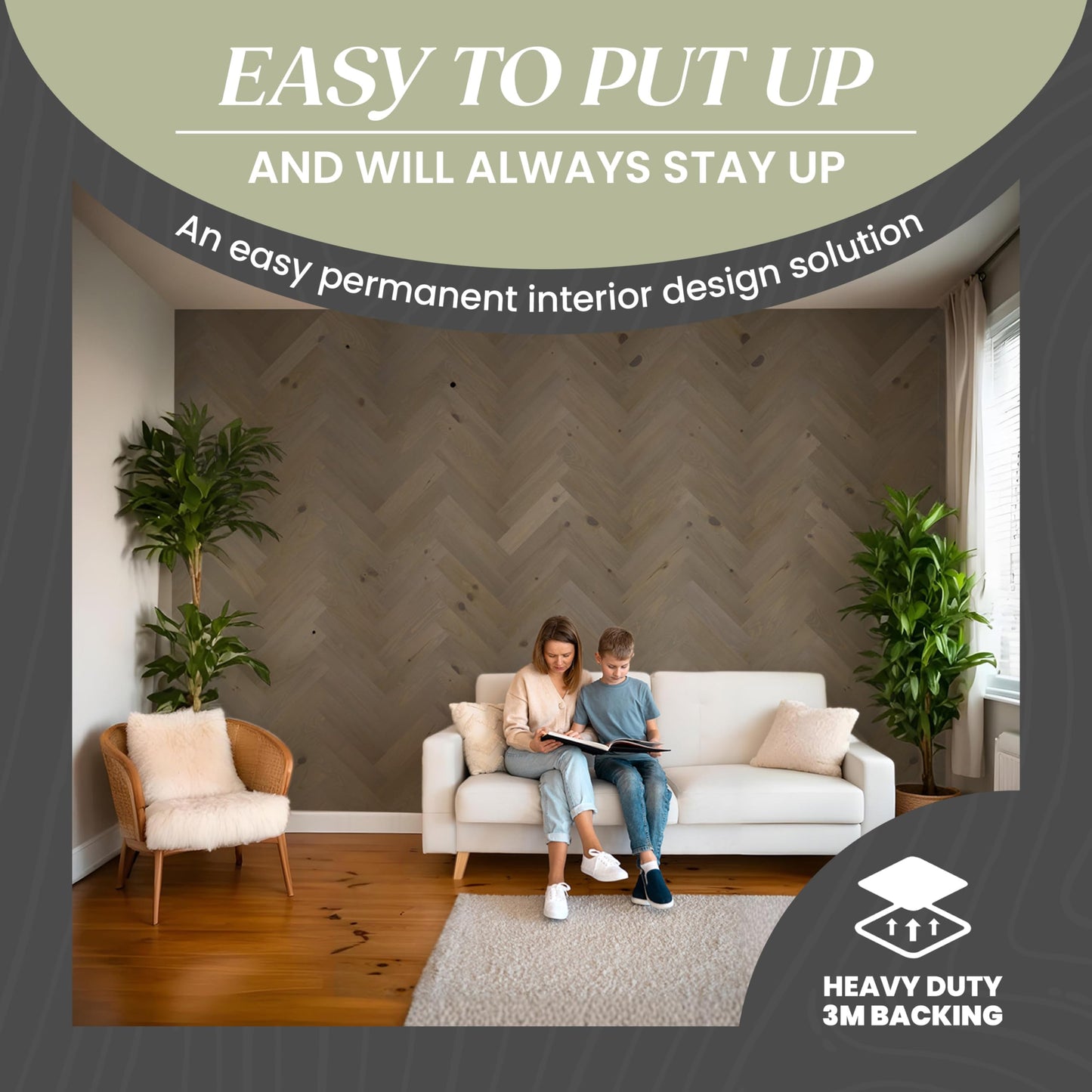TIMBERCHiC 100% Wood Wall Planks - Made in USA - Peel-and-Stick Panels for Interior Decor - DIY Adhesive Wall Panels, Pebble (3" x 10 Sq Ft)