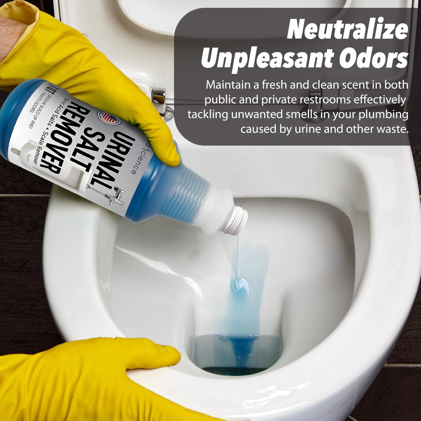 Allied Science Urinal Salt, Calcium and Mineral Scale Remover - Eliminates Urine Odor, Destroys Uric Acid Salt, Deposit Buildup