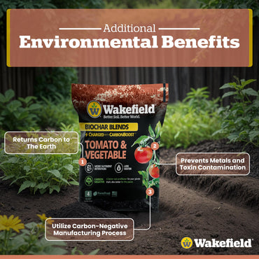 Wakefield Premium Biochar Blend – Organic Potting Soil for Vegetables, Tomatoes & Gardens – Potting Mix Enriched with Humic Acid & CarbonBoost – Versatile Top Soil for Indoor & Outdoor Plants-4quarts