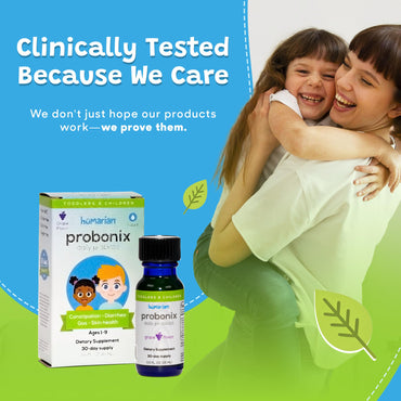 Probonix Humarian Liquid Probiotics for Kids Aged 1-9 Years Old - Superior 8-Strain Probiotic Drops to Fortify Gut Health, Immunity and More - 30-Day Supply - Tasty Grape Flavor